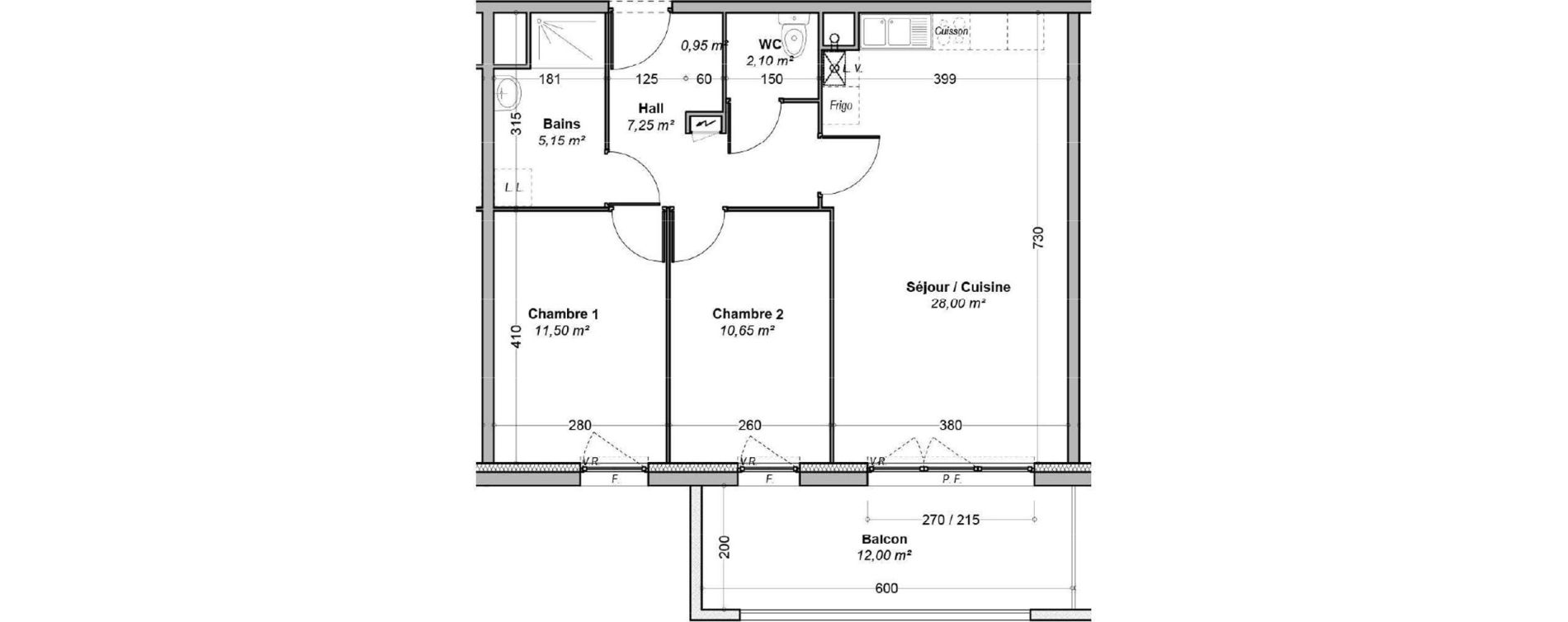 Appartement T3 de 65,60 m2 &agrave; Coudekerque-Branche Centre