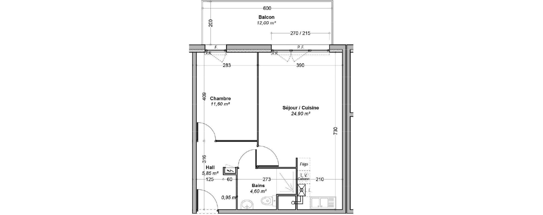 Appartement T2 de 47,90 m2 &agrave; Coudekerque-Branche Centre