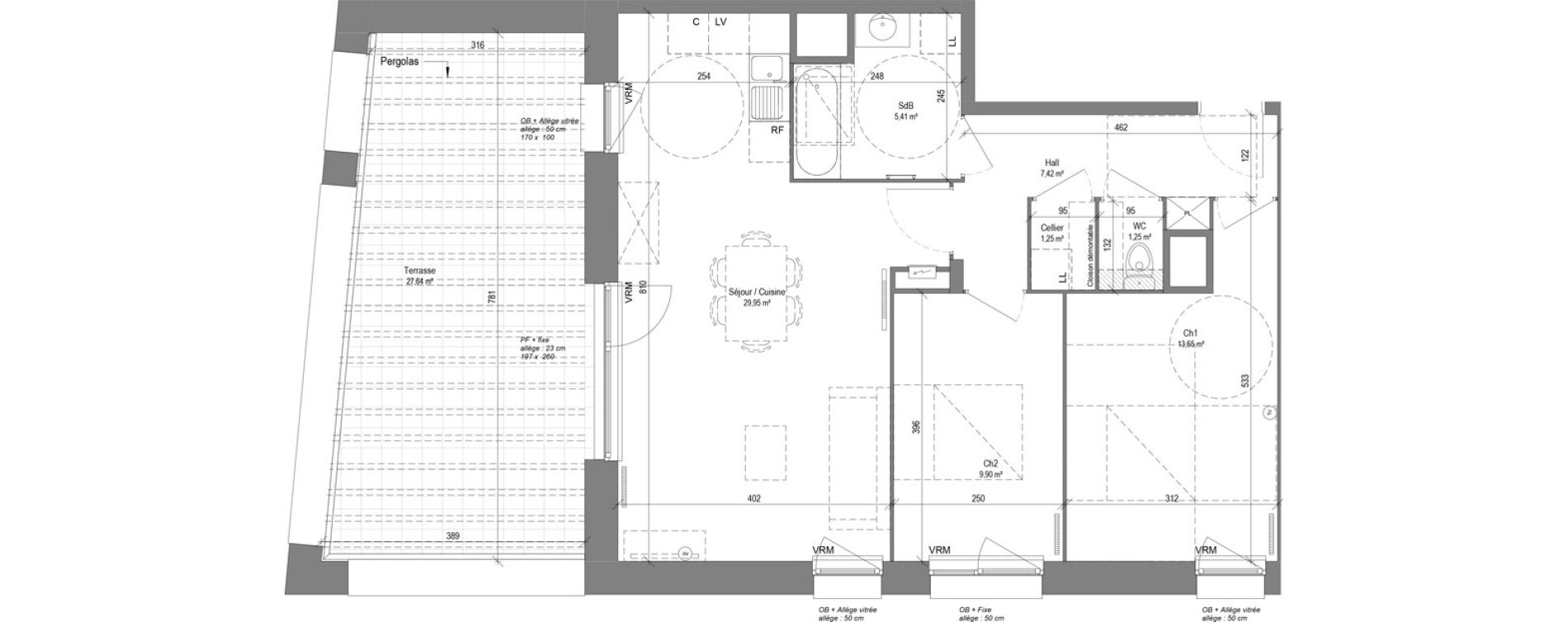 Appartement T3 de 69,83 m2 &agrave; Croix Centre