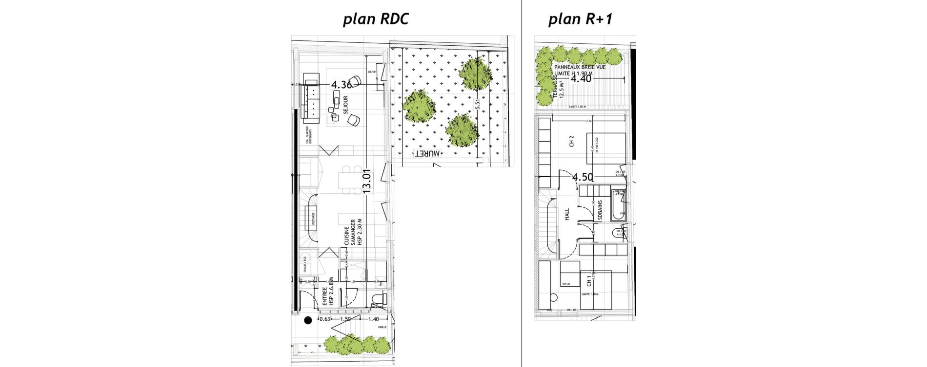 Duplex T3 de 91,60 m2 &agrave; Croix Saint-pierre