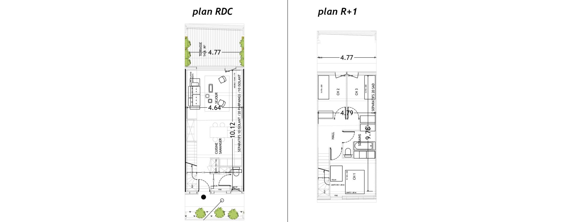 Duplex T4 de 84,50 m2 &agrave; Croix Saint-pierre