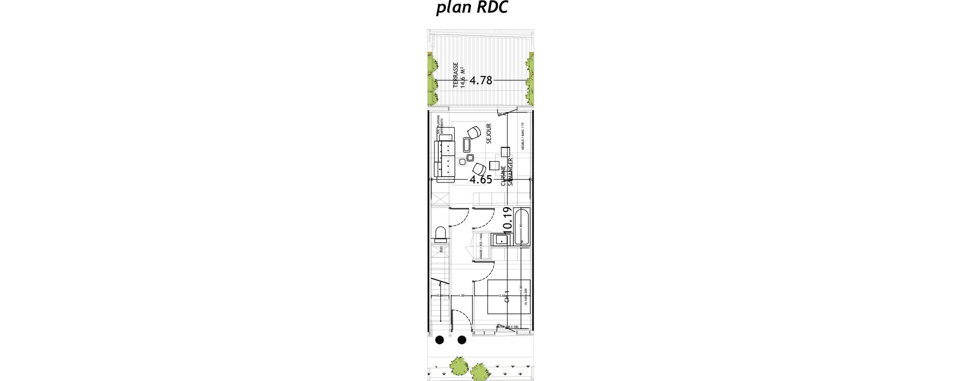 Appartement T2 de 42,07 m2 &agrave; Croix Saint-pierre