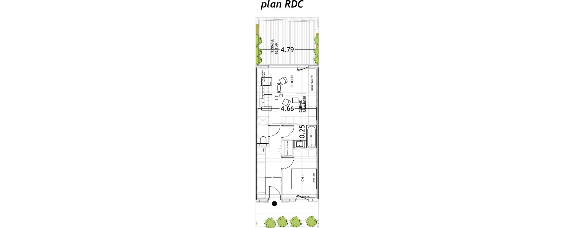 Appartement T2 de 46,27 m2 &agrave; Croix Saint-pierre