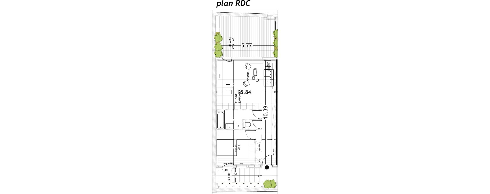 Appartement T2 de 59,08 m2 &agrave; Croix Saint-pierre