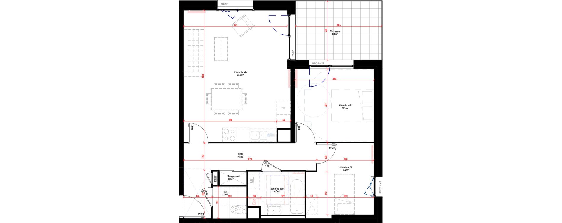 Appartement T3 de 65,60 m2 &agrave; Croix Saint-pierre