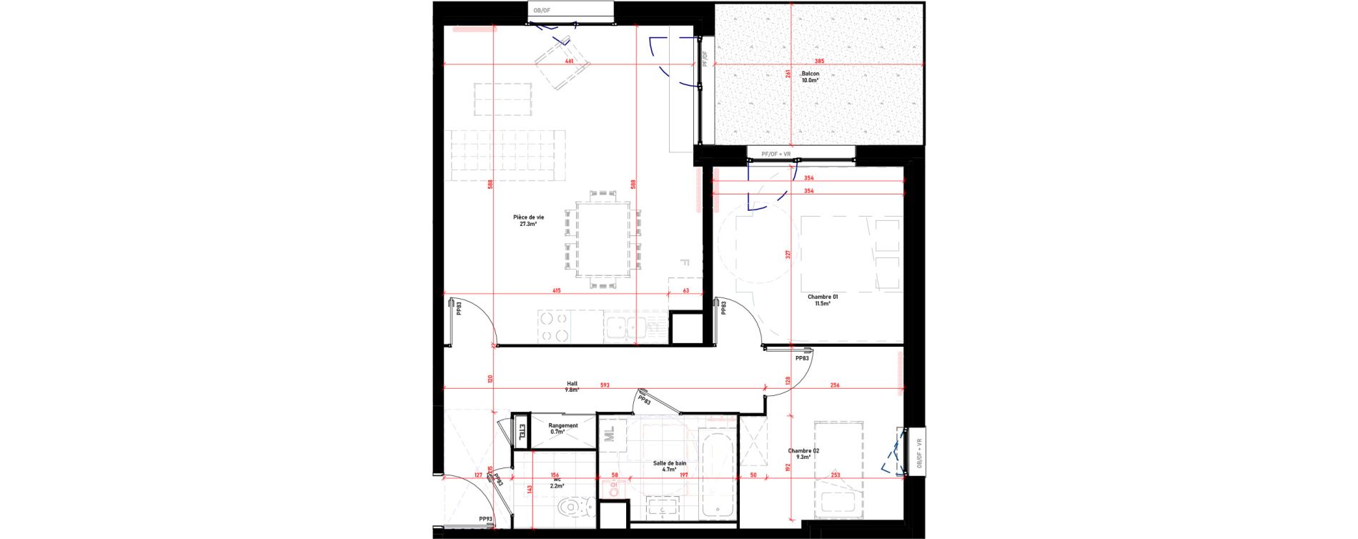 Appartement T3 de 65,50 m2 &agrave; Croix Saint-pierre