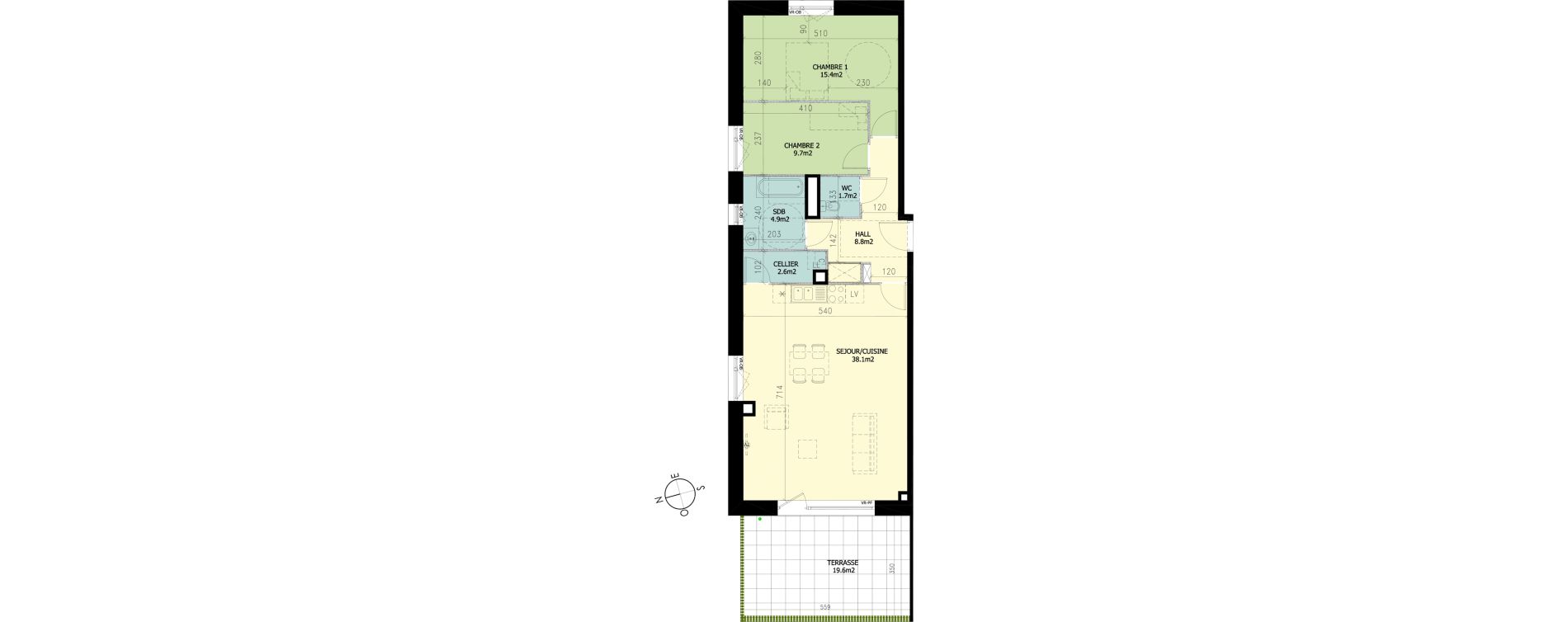 Appartement T3 de 81,20 m2 &agrave; Croix Saint-pierre