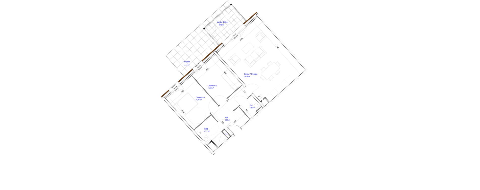 Appartement T3 de 70,15 m2 &agrave; Croix Beaumont