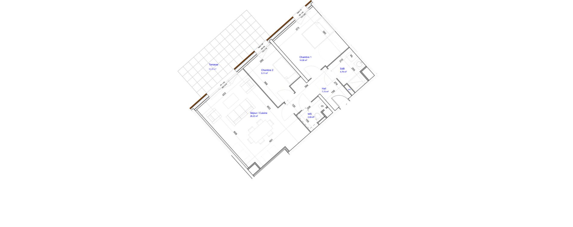 Appartement T3 de 66,61 m2 &agrave; Croix Beaumont