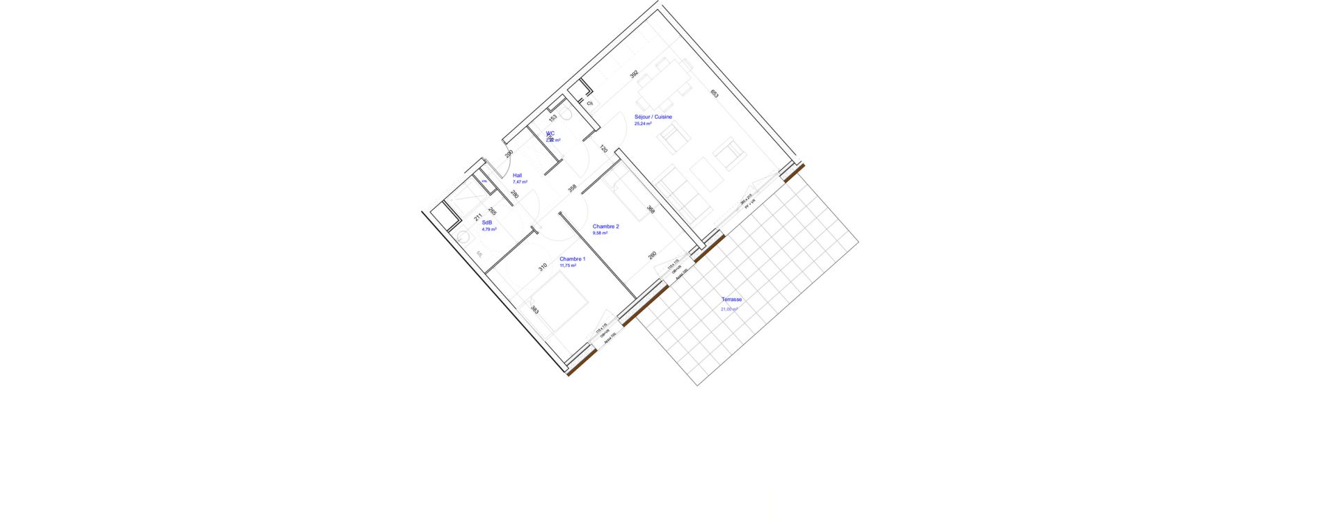 Appartement T3 de 61,05 m2 &agrave; Croix Beaumont