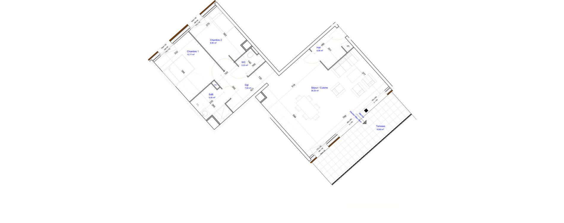 Appartement T3 de 81,78 m2 &agrave; Croix Beaumont