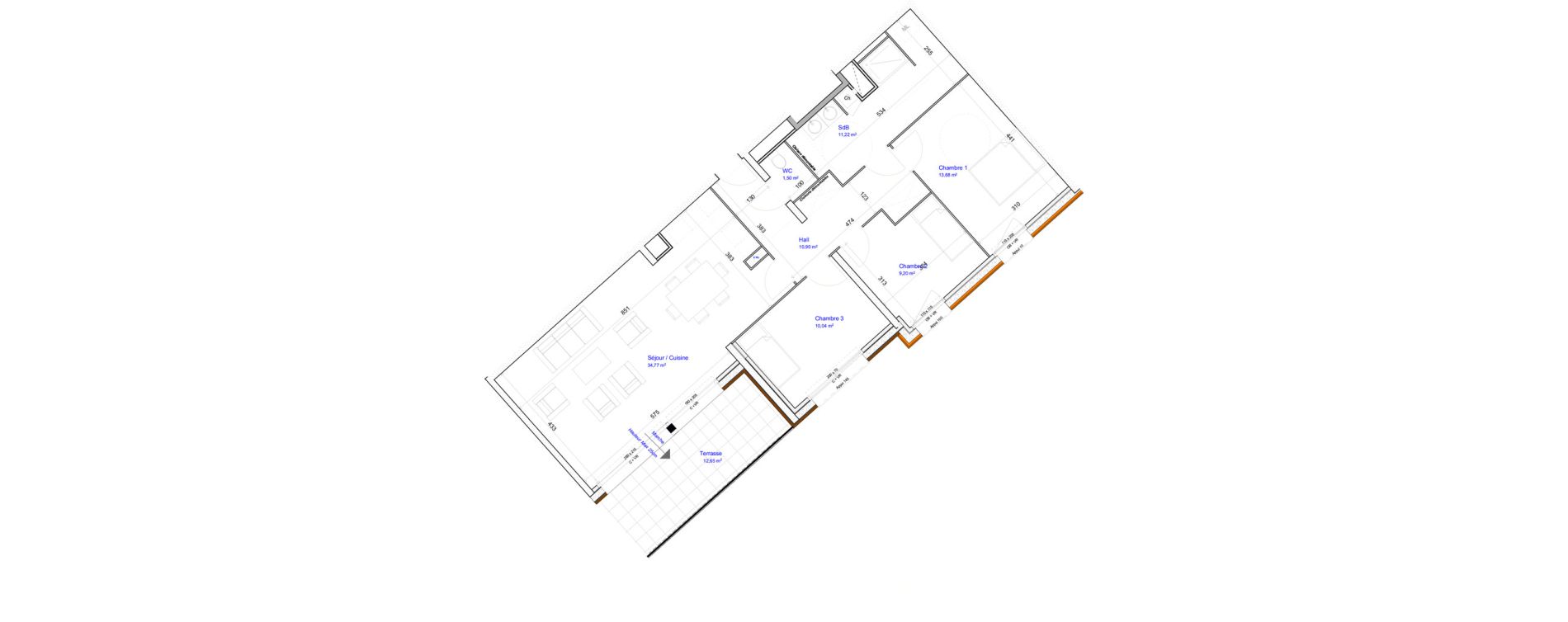 Appartement T4 de 91,31 m2 à Croix Beaumont