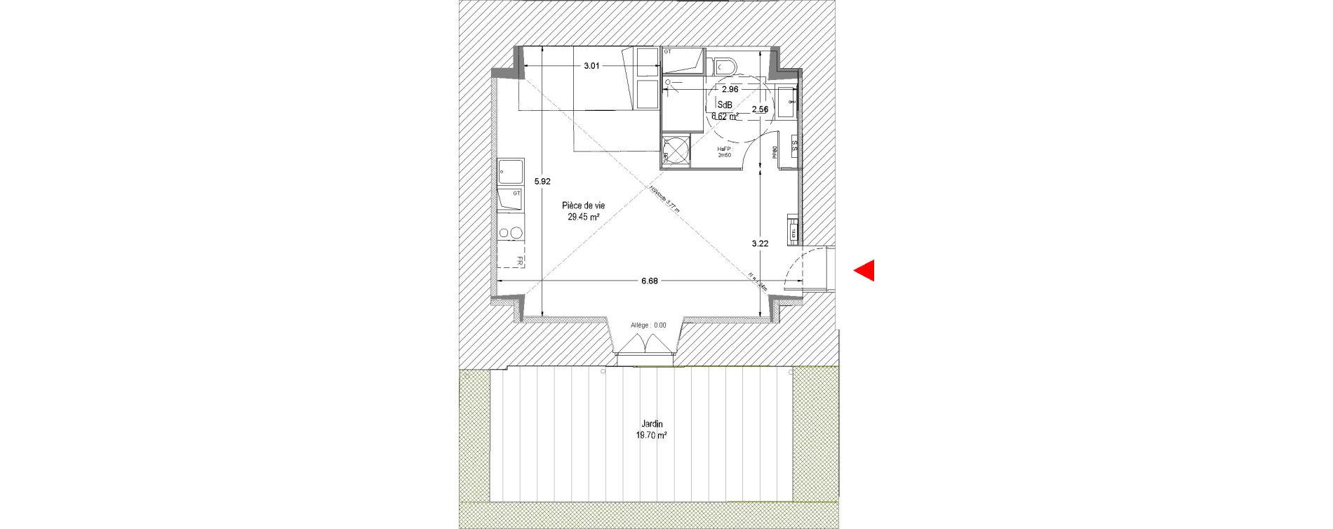 Appartement T1 de 36,07 m2 &agrave; Douai Vieux douai
