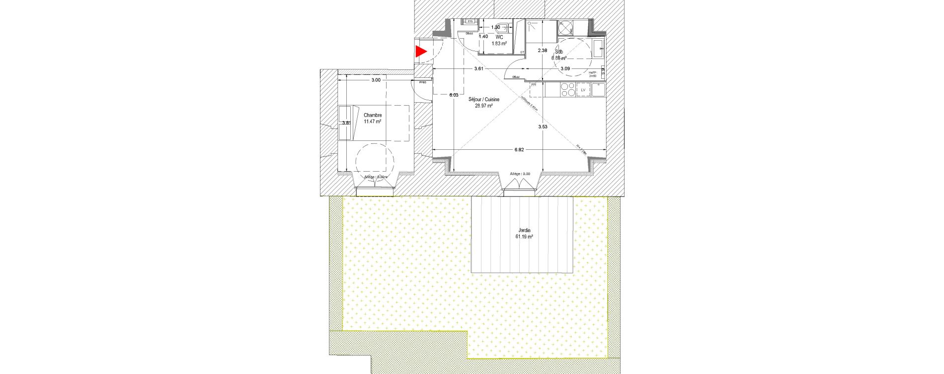 Appartement T2 de 49,15 m2 &agrave; Douai Vieux douai