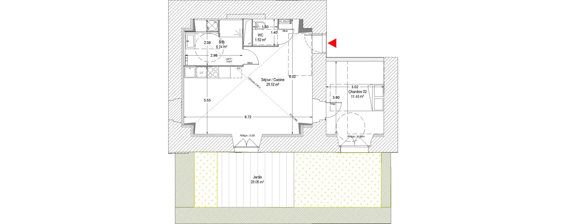 Appartement T2 de 48,53 m2 &agrave; Douai Vieux douai