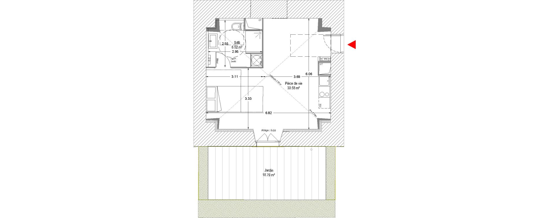 Appartement T1 de 37,10 m2 &agrave; Douai Vieux douai