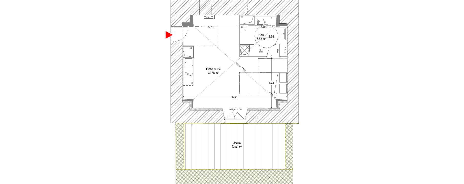 Appartement T1 de 37,27 m2 &agrave; Douai Vieux douai