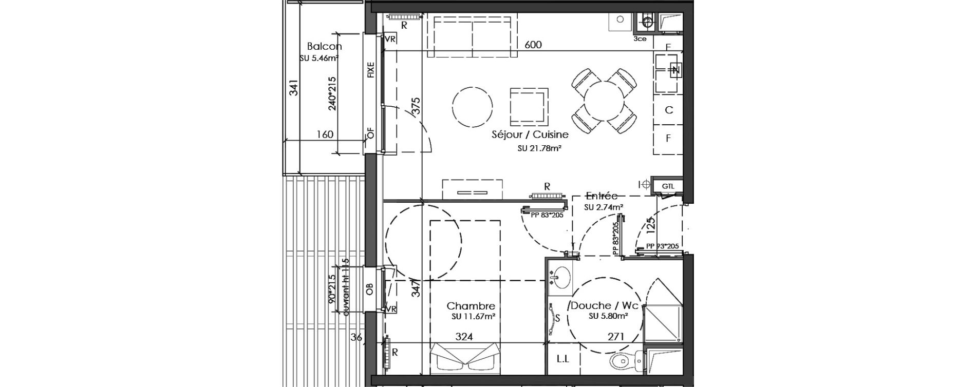 Appartement T2 de 41,99 m2 &agrave; Douai Centre