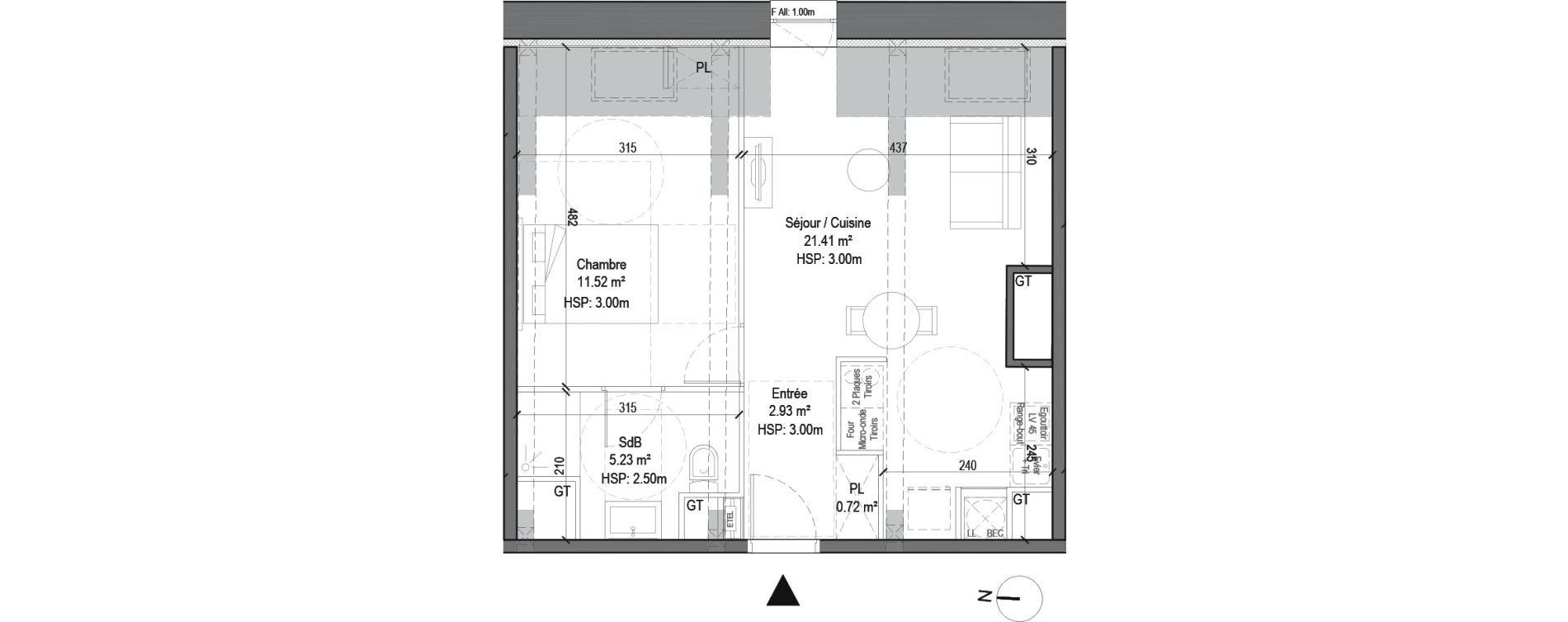 Appartement T2 de 41,81 m2 &agrave; Douai Casernes caux - corbineau