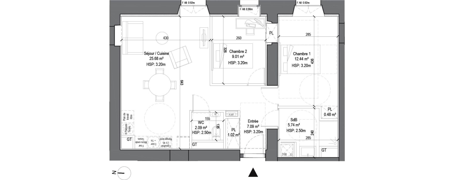 Appartement T3 de 63,55 m2 &agrave; Douai Casernes caux - corbineau