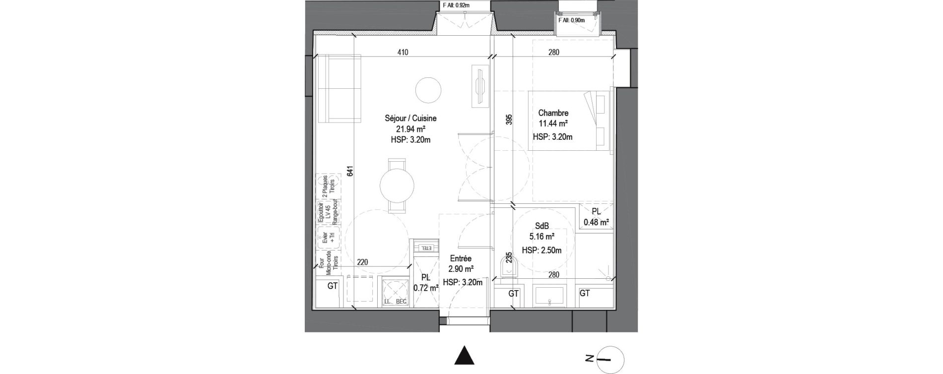 Appartement T2 de 42,64 m2 &agrave; Douai Casernes caux - corbineau