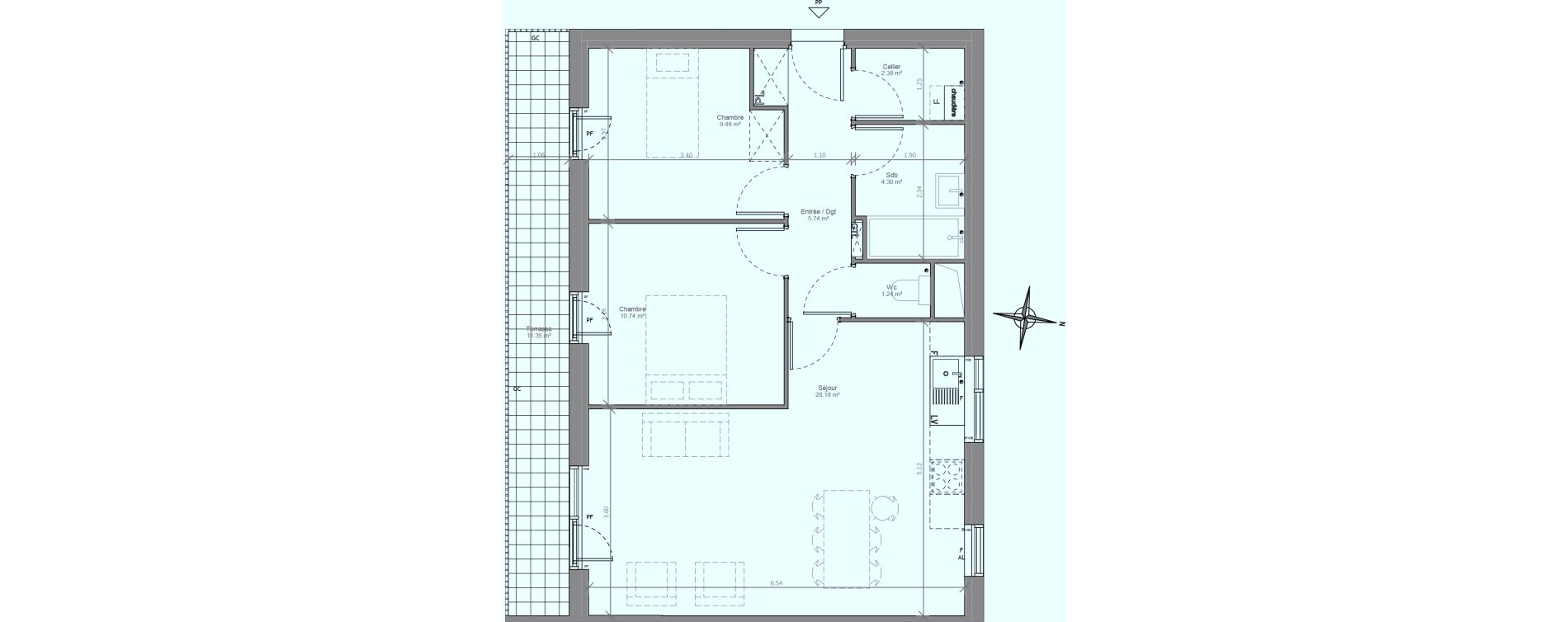 Appartement T3 de 62,06 m2 &agrave; Dunkerque Centre