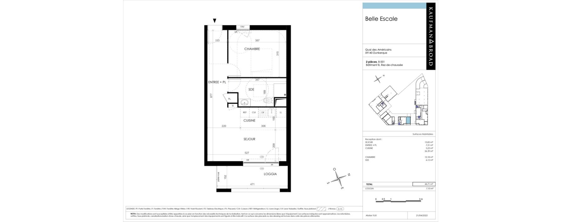 Appartement T2 de 43,93 m2 &agrave; Dunkerque Citadelle - victoire - grand large