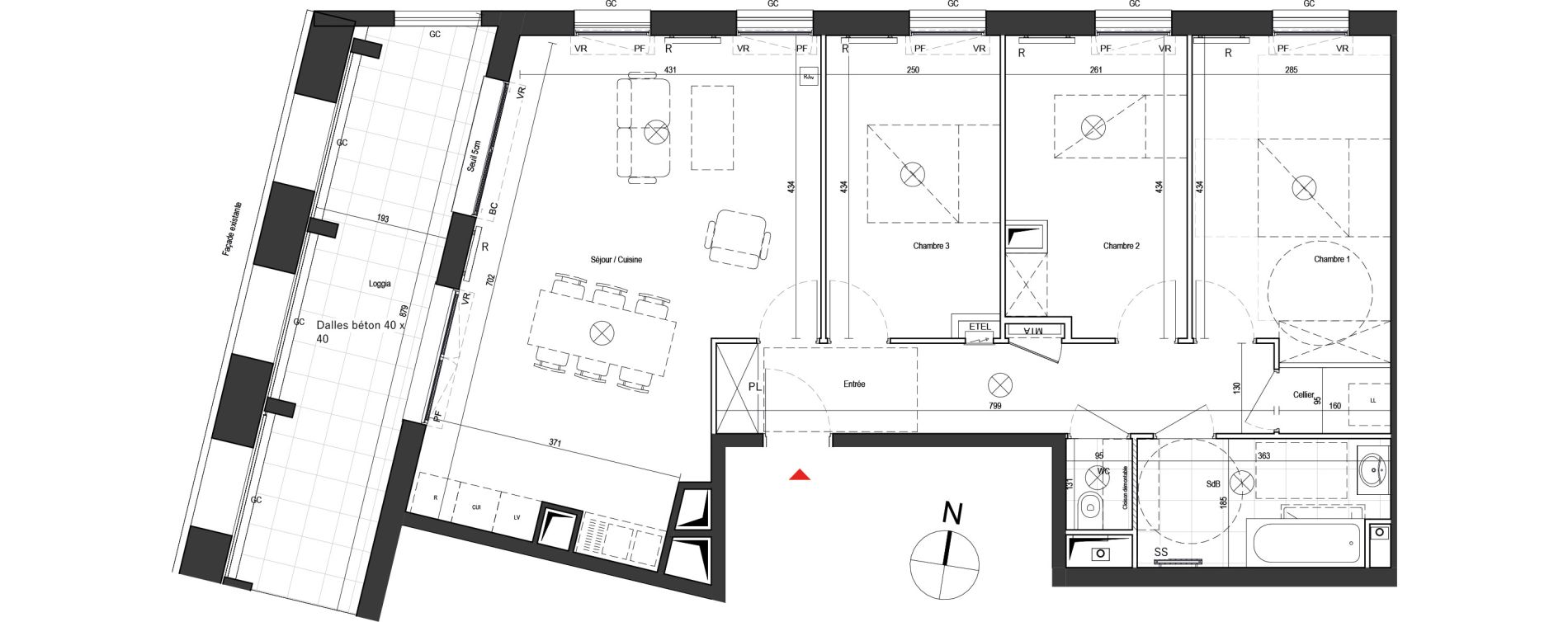 Appartement T4 de 86,02 m2 &agrave; Dunkerque Citadelle - victoire - grand large