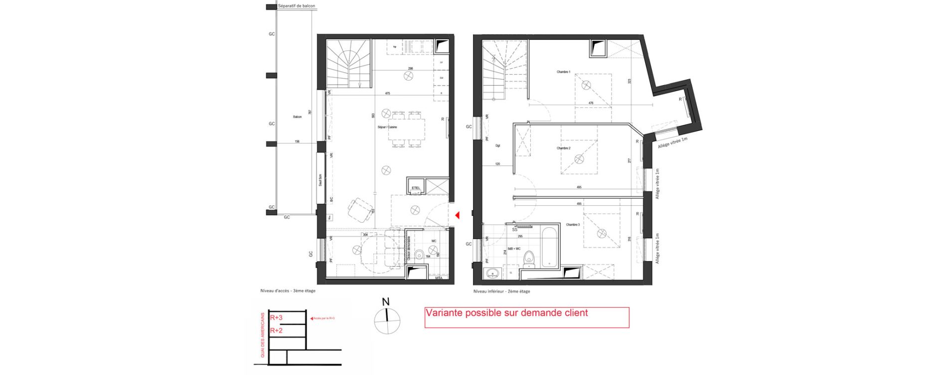 Souplex T4 de 93,06 m2 &agrave; Dunkerque Citadelle - victoire - grand large