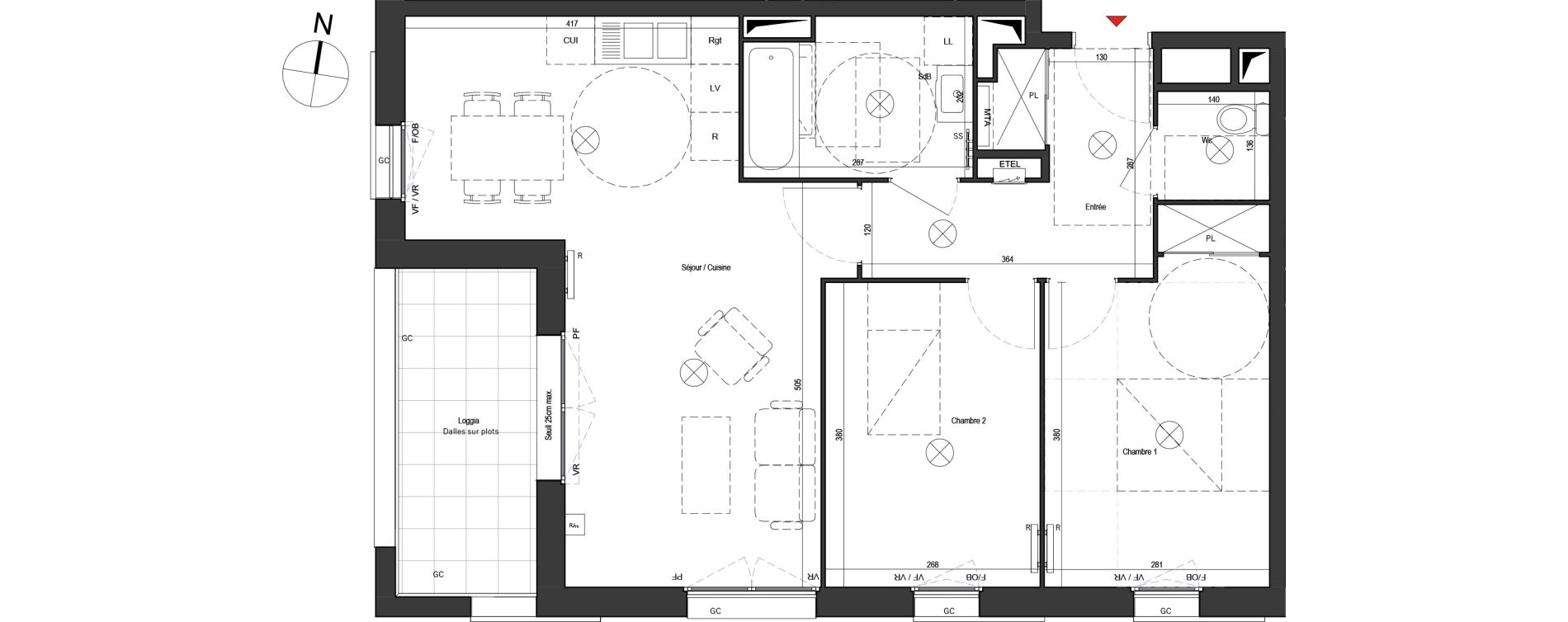 Appartement T3 de 64,01 m2 &agrave; Dunkerque Citadelle - victoire - grand large