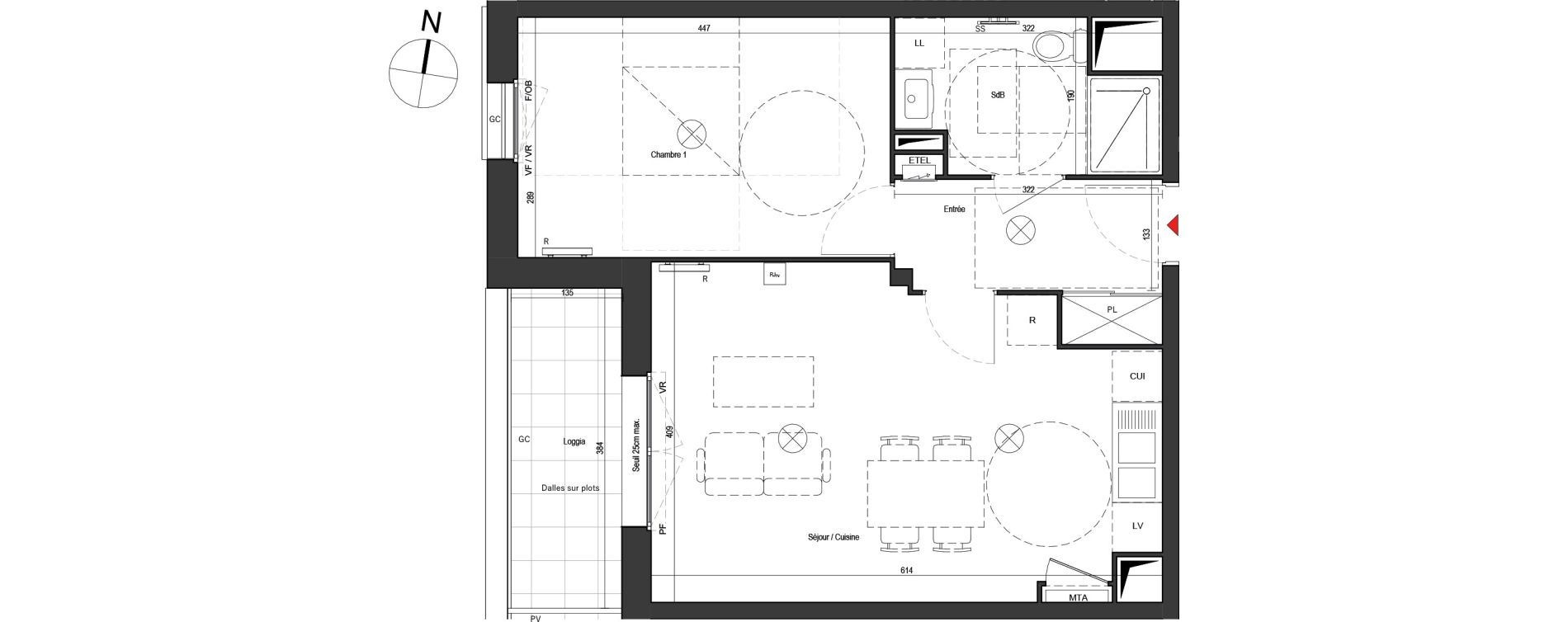 Appartement T2 de 45,48 m2 &agrave; Dunkerque Citadelle - victoire - grand large