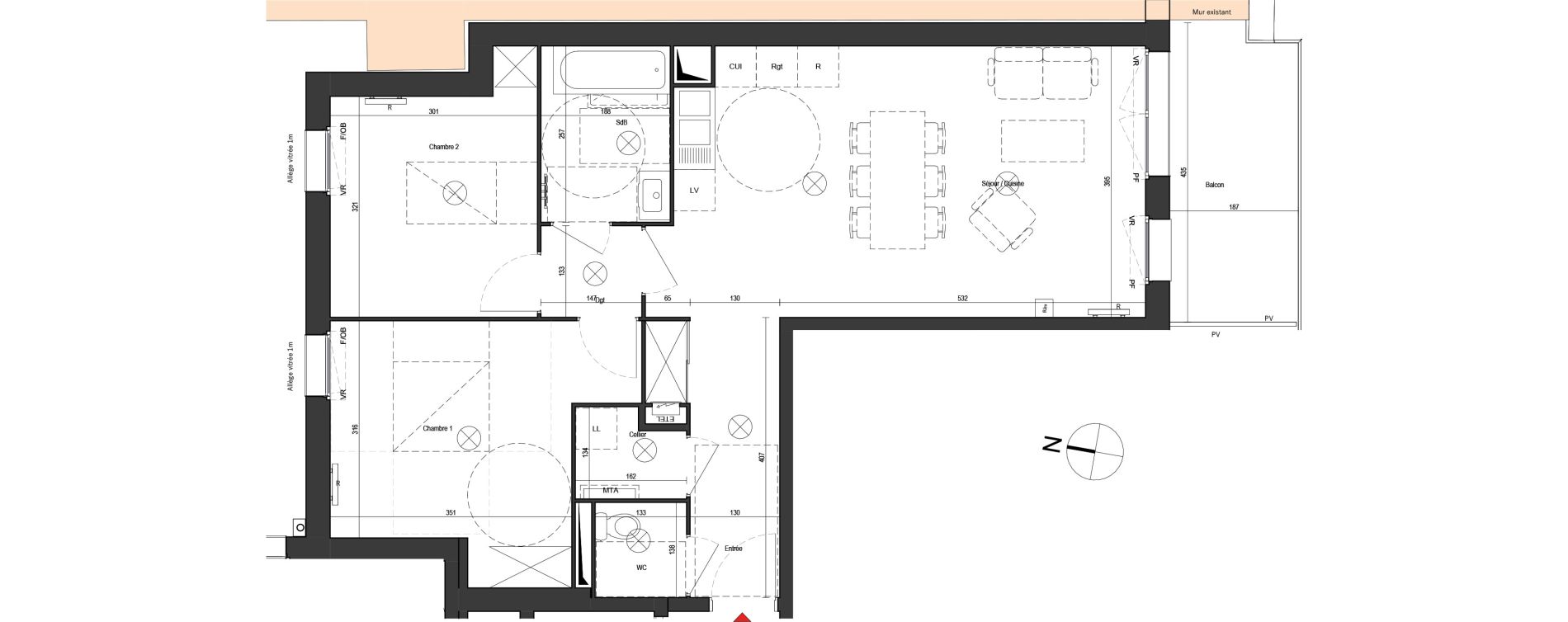 Appartement T3 de 67,53 m2 &agrave; Dunkerque Citadelle - victoire - grand large