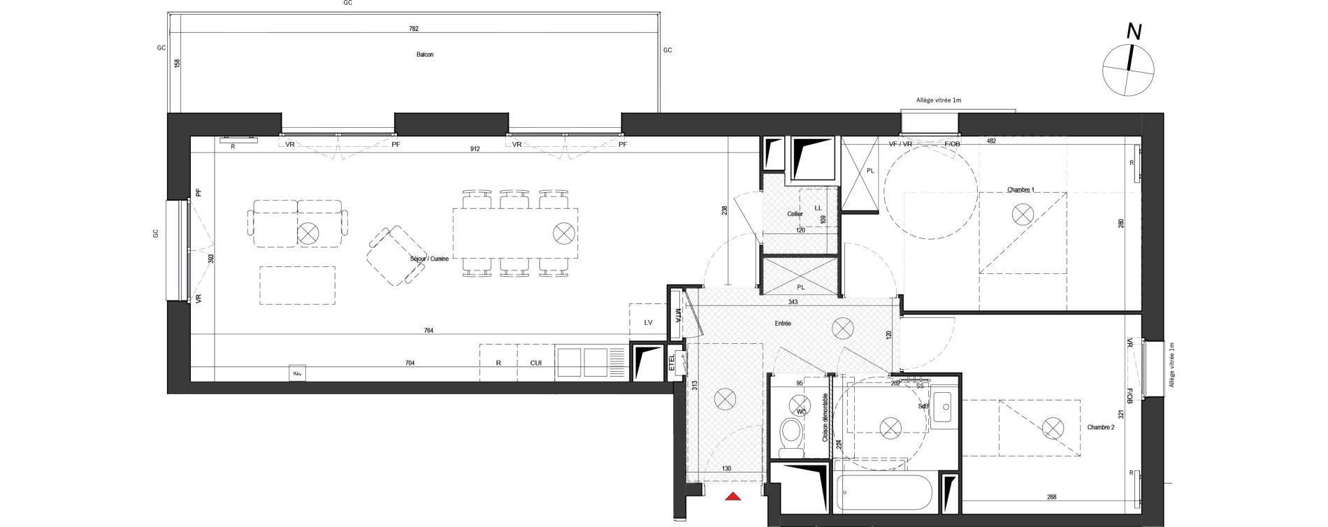 Appartement T3 de 70,80 m2 &agrave; Dunkerque Citadelle - victoire - grand large