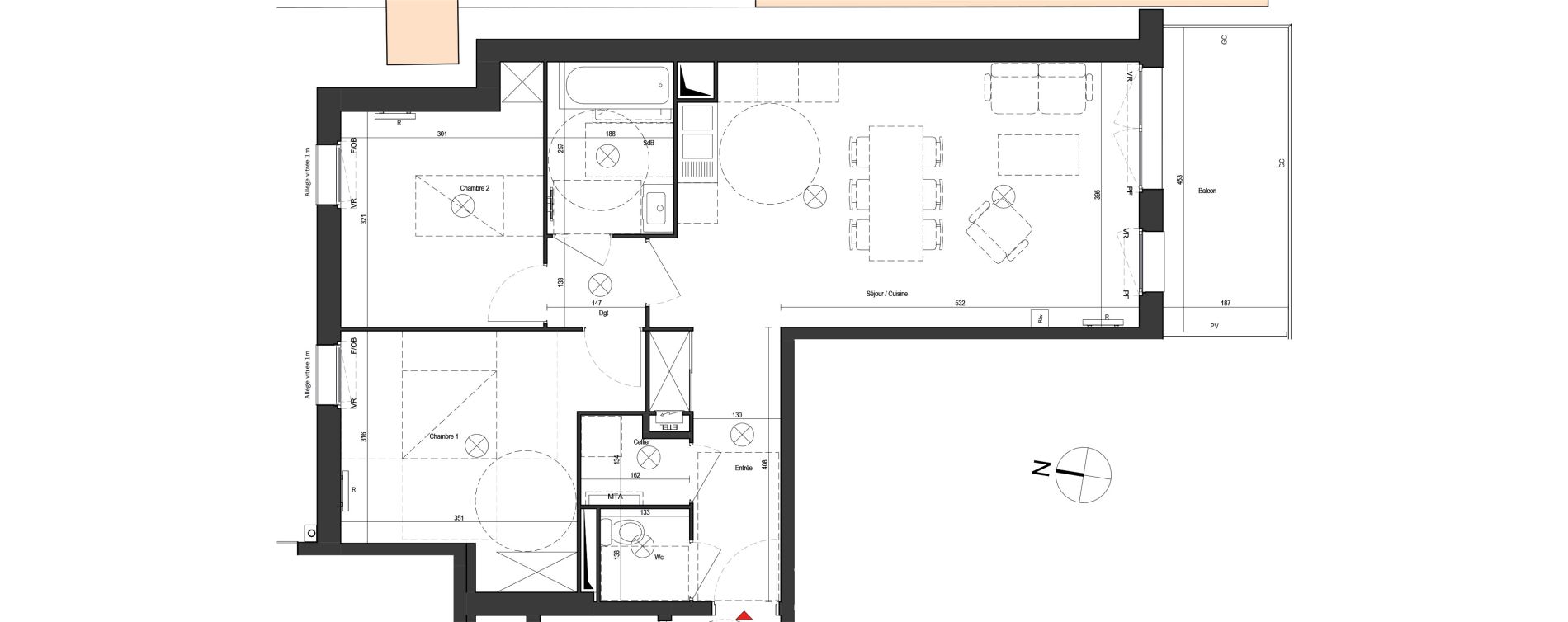 Appartement T3 de 67,53 m2 &agrave; Dunkerque Citadelle - victoire - grand large