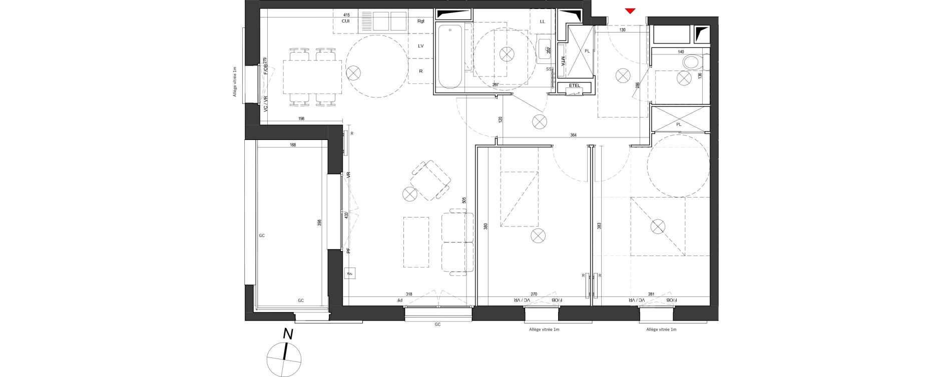 Appartement T3 de 64,06 m2 &agrave; Dunkerque Citadelle - victoire - grand large