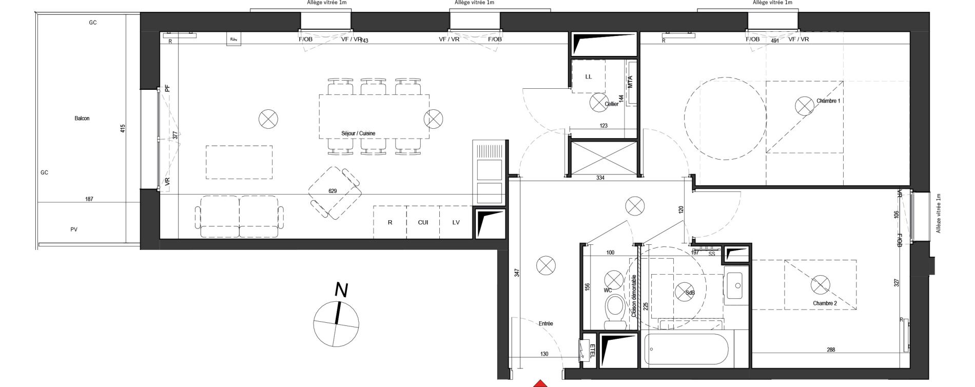 Appartement T3 de 65,46 m2 &agrave; Dunkerque Citadelle - victoire - grand large