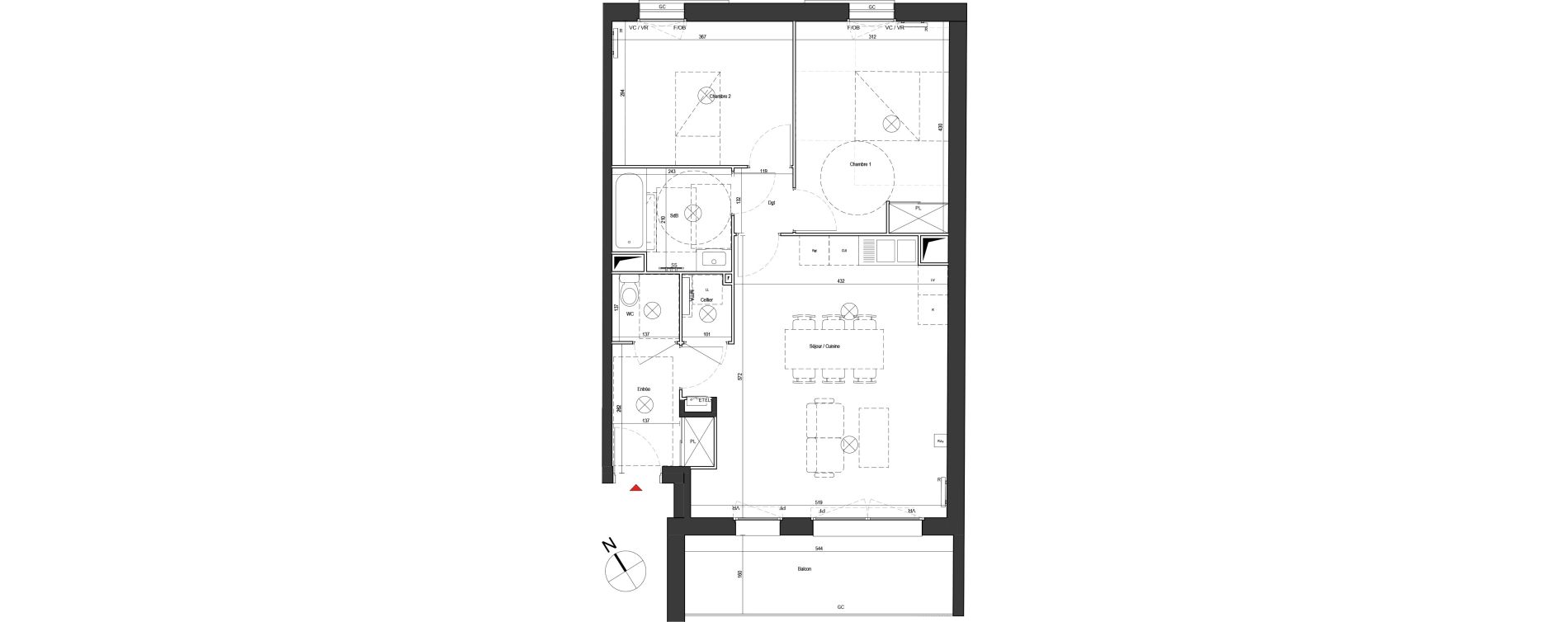 Appartement T3 de 64,61 m2 &agrave; Dunkerque Citadelle - victoire - grand large