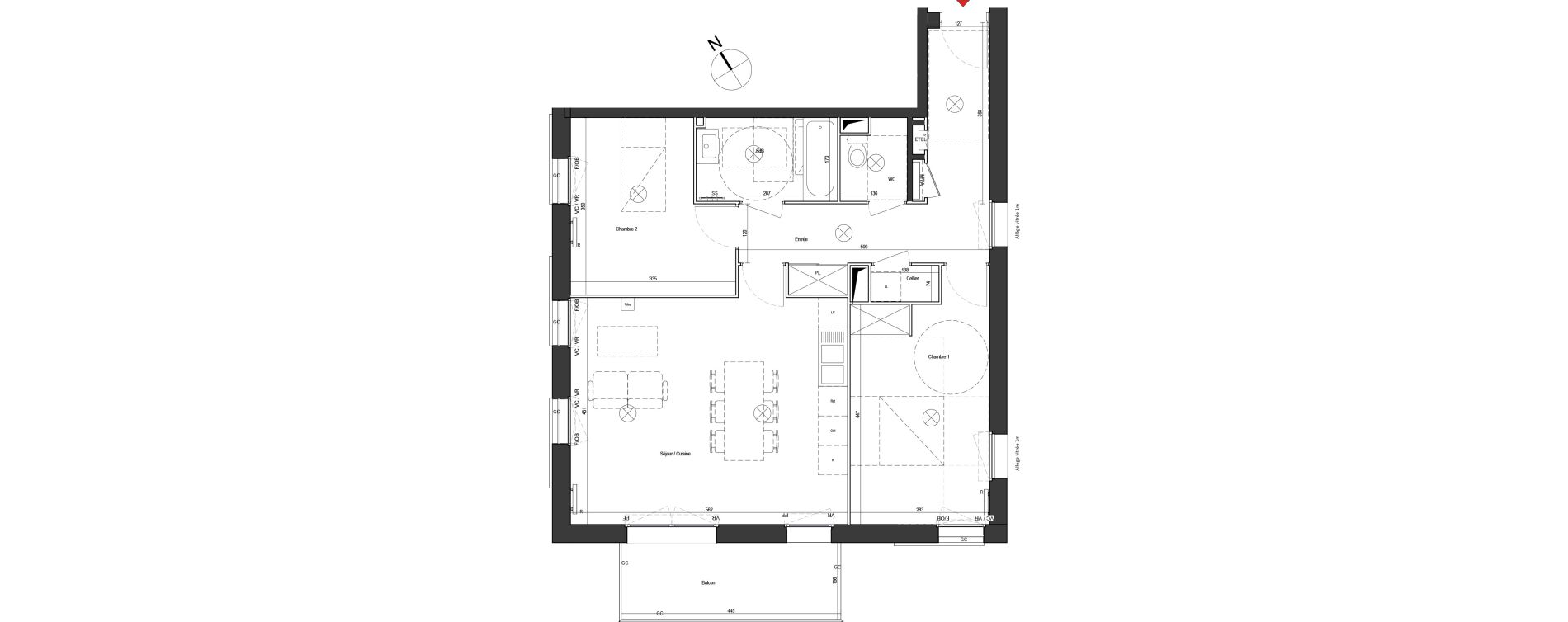 Appartement T3 de 69,81 m2 &agrave; Dunkerque Citadelle - victoire - grand large