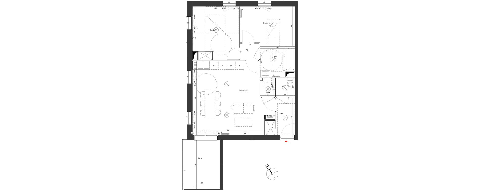 Appartement T3 de 62,45 m2 &agrave; Dunkerque Citadelle - victoire - grand large