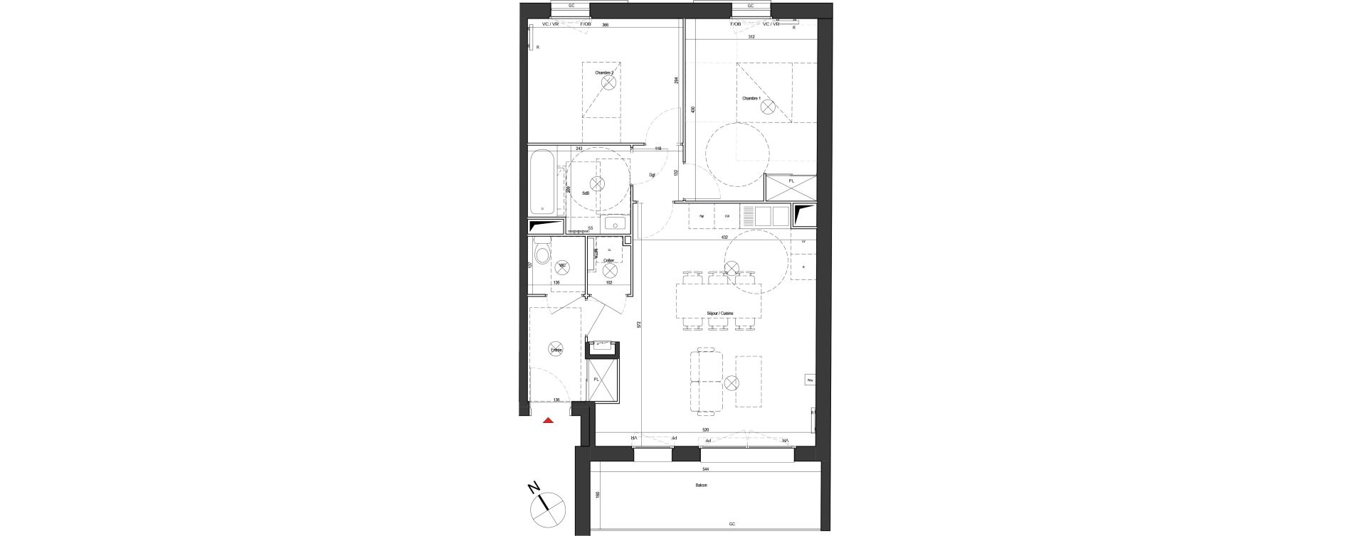 Appartement T3 de 64,50 m2 &agrave; Dunkerque Citadelle - victoire - grand large