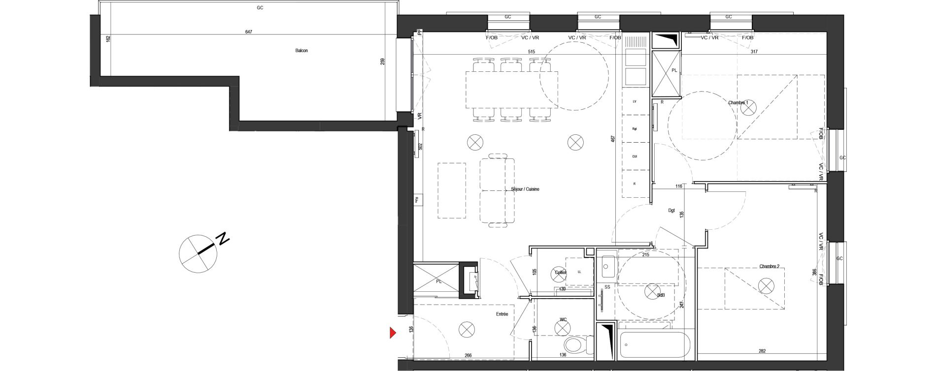 Appartement T3 de 62,37 m2 &agrave; Dunkerque Citadelle - victoire - grand large