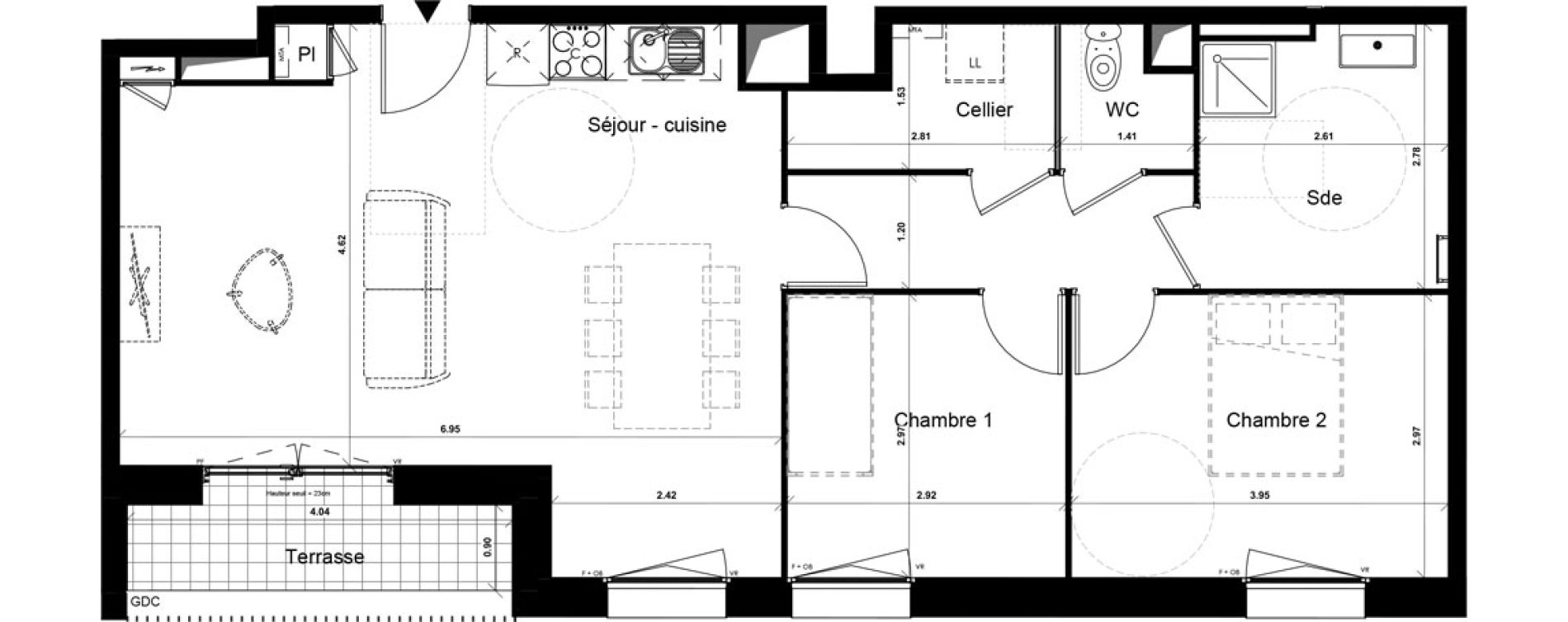 Appartement T3 de 71,45 m2 &agrave; Dunkerque Rosenda&euml;l