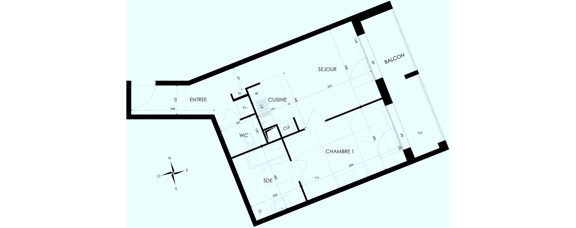 Appartement T2 de 45,65 m2 &agrave; Dunkerque Centre