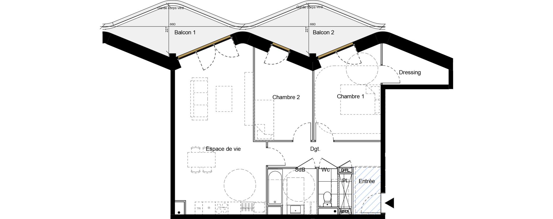 Appartement T3 de 73,83 m2 &agrave; Dunkerque Citadelle - victoire - grand large