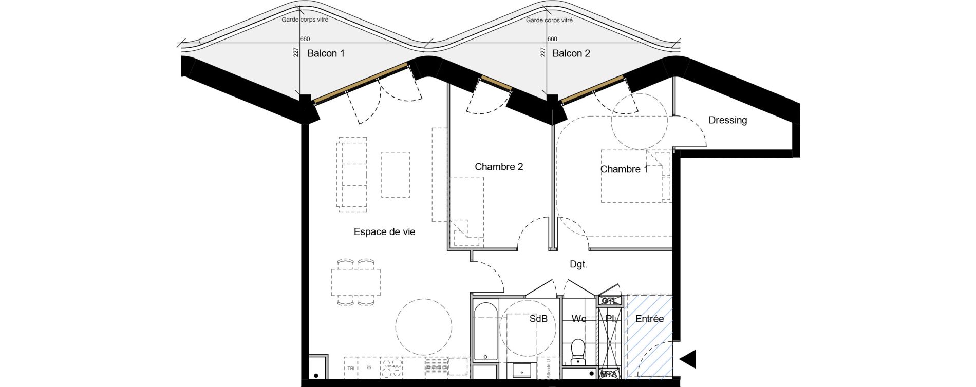 Appartement T3 de 73,83 m2 &agrave; Dunkerque Citadelle - victoire - grand large