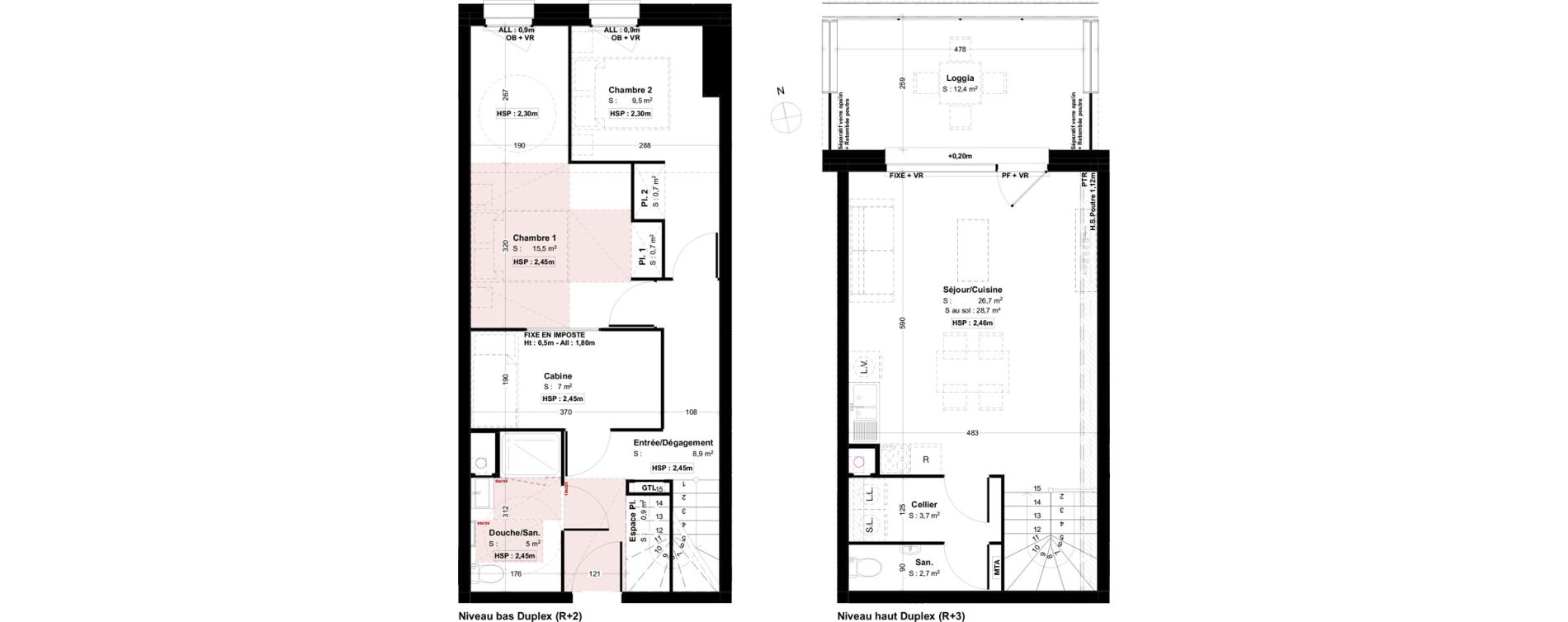 Duplex T3 de 81,30 m2 &agrave; Dunkerque Citadelle - victoire - grand large