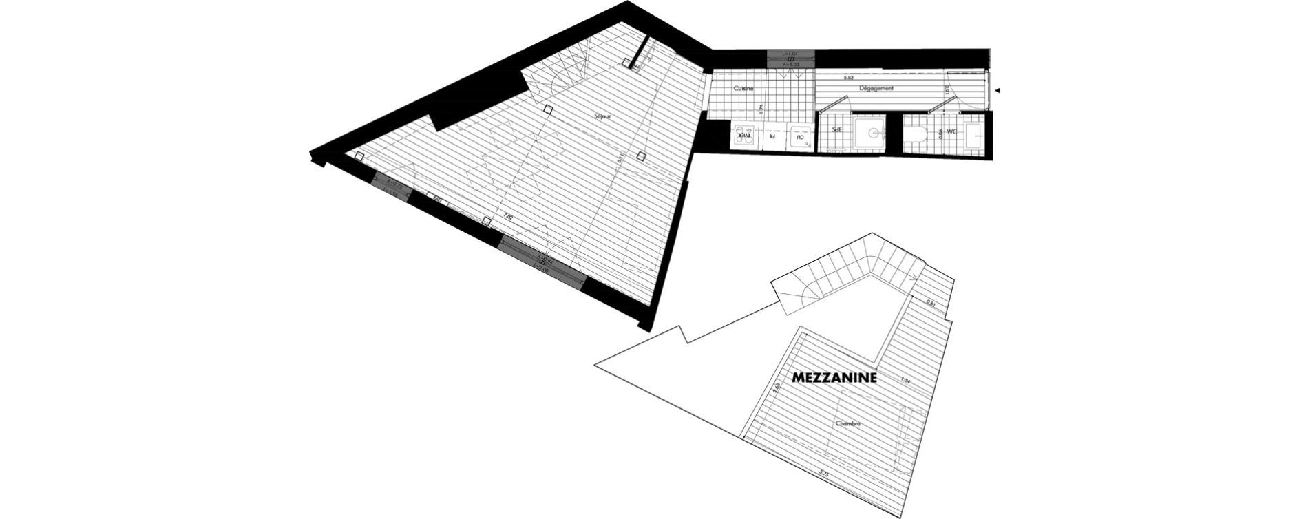 Duplex T2 de 39,10 m2 &agrave; Dunkerque Centre