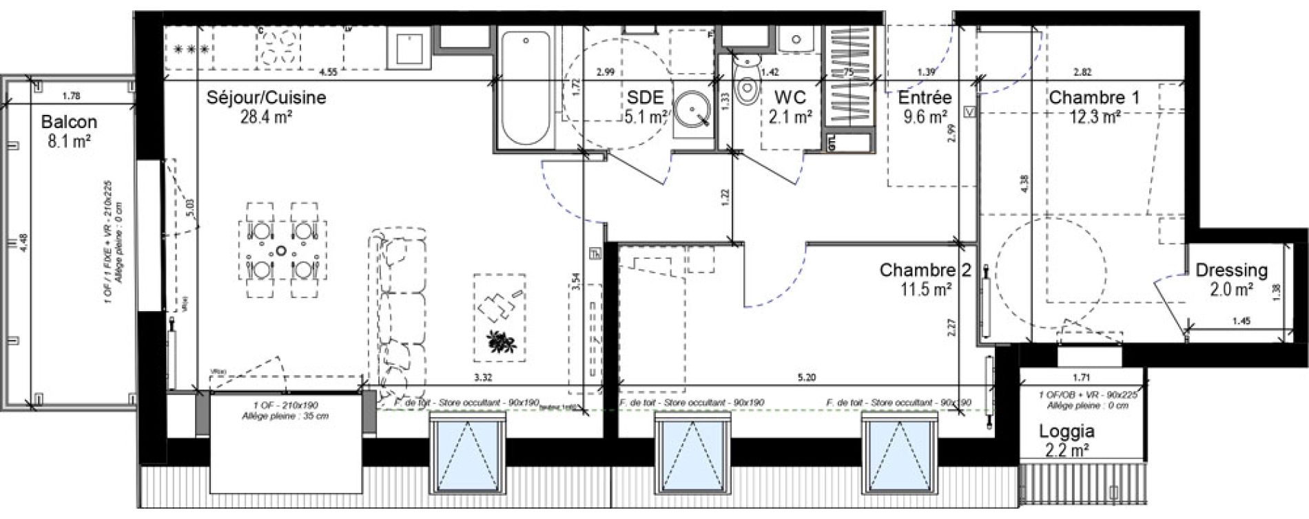 Appartement T3 de 71,00 m2 &agrave; Emmerin Centre