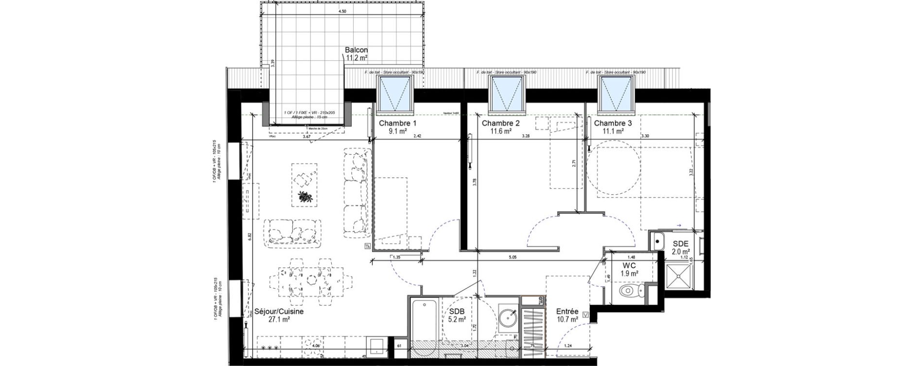 Appartement T4 de 78,70 m2 &agrave; Emmerin Centre