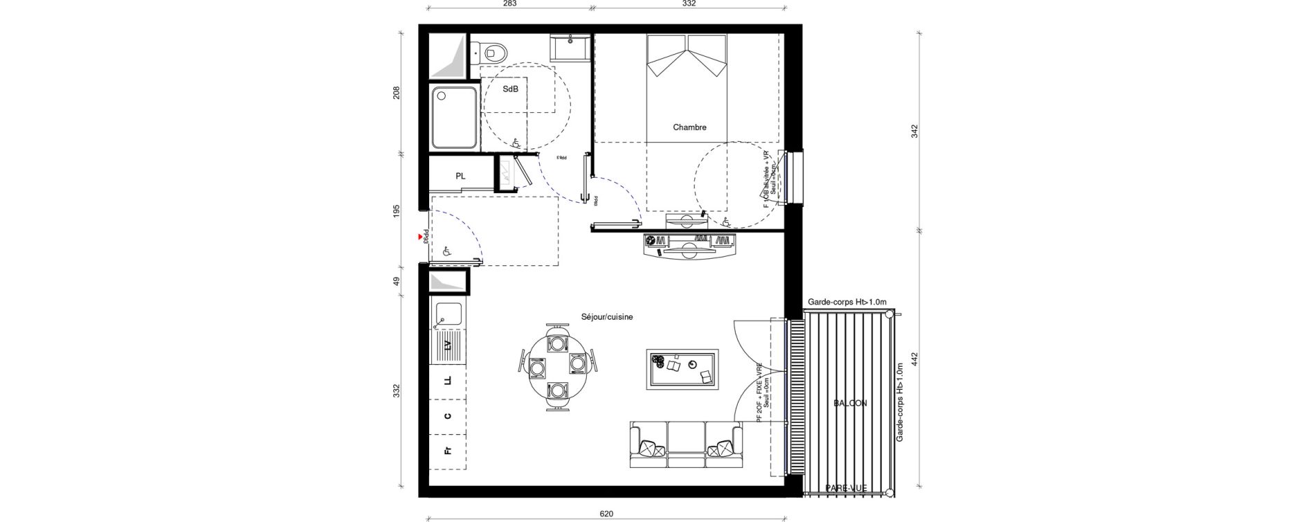 Appartement T2 de 47,10 m2 &agrave; Erquinghem-Lys Centre